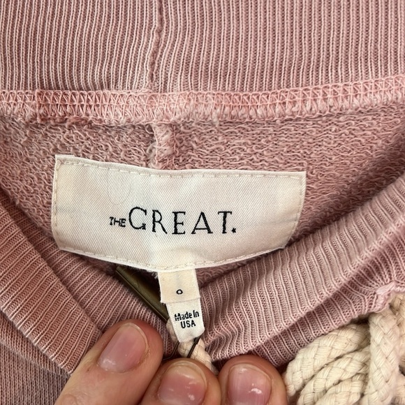 NEW The GREAT Cropped Sweatpants vintage pink Jogger Size 0 XS - Picture 5 of 6